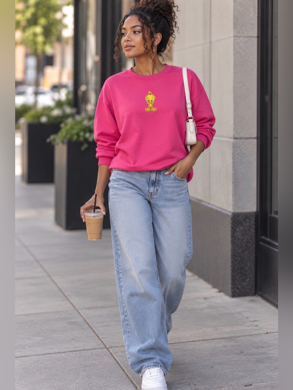 Vintag Crewneck Sweatshirt with Tweety Graphic